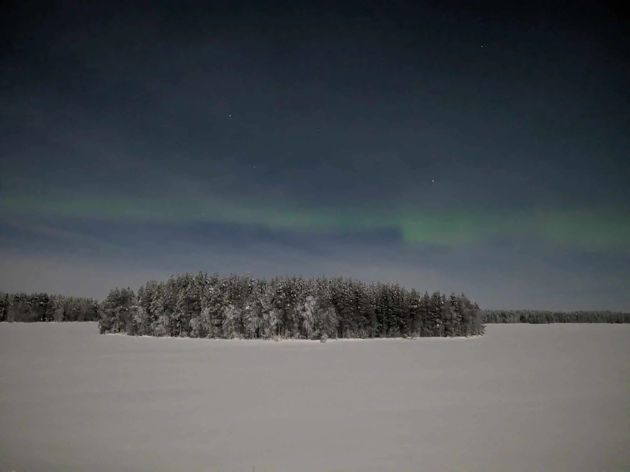 aurore boréale lac kitka posio